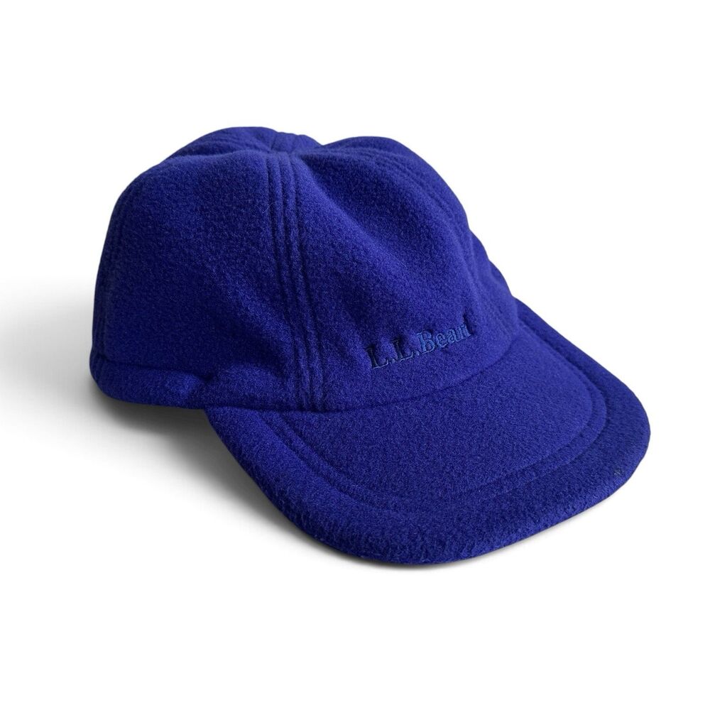 LL BEAN Purple Polartec Fleece Trapper Hat Cap L/XL Vintage 90s USA Ear Flaps